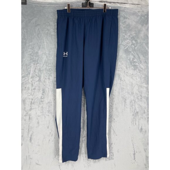 Under Armour Track Pants Men Large Navy Vital Woven Mesh Lined Ankle Zip 1352031 - Picture 1 of 16